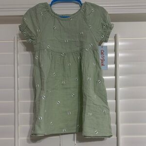 Cat & Jack Light Sage Green Short Sleeve Girls Dress